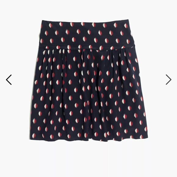 Madewell Silk Skyline Skirt in ikat Dot - Picture 2 of 8